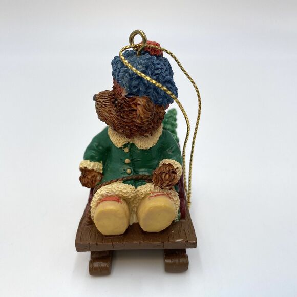 Russ Bears from the Past Christmas Ornament Bear Wrapped with Lights Sled #13782 - Picture 3 of 10